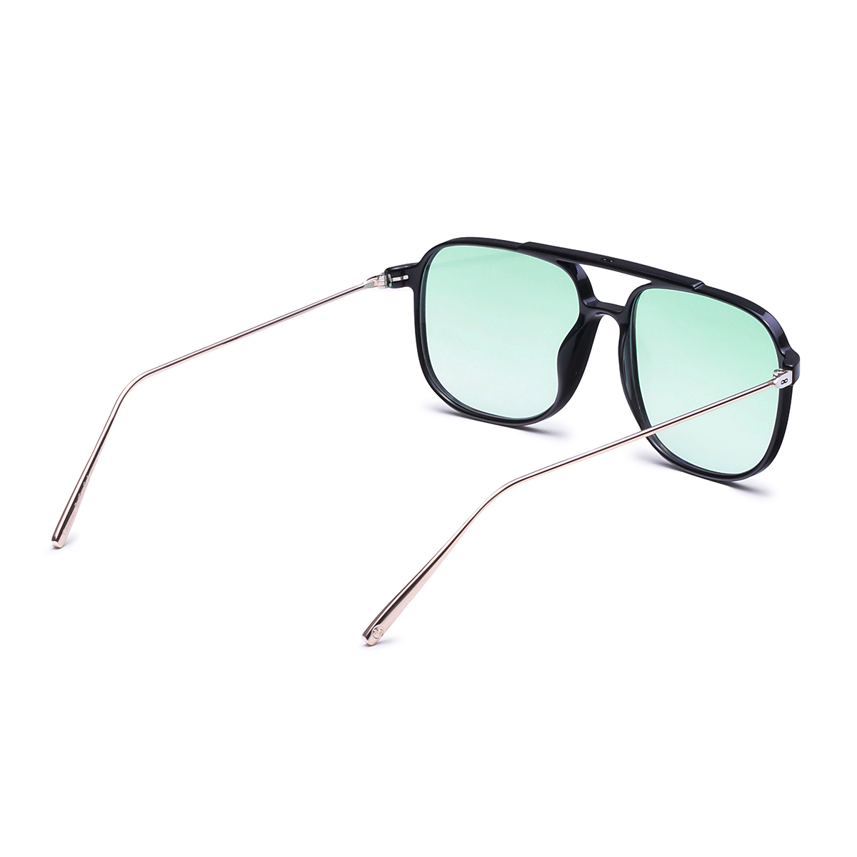 Óculos de sol Caravan - Metal preto brilhante - lente verde gradiente