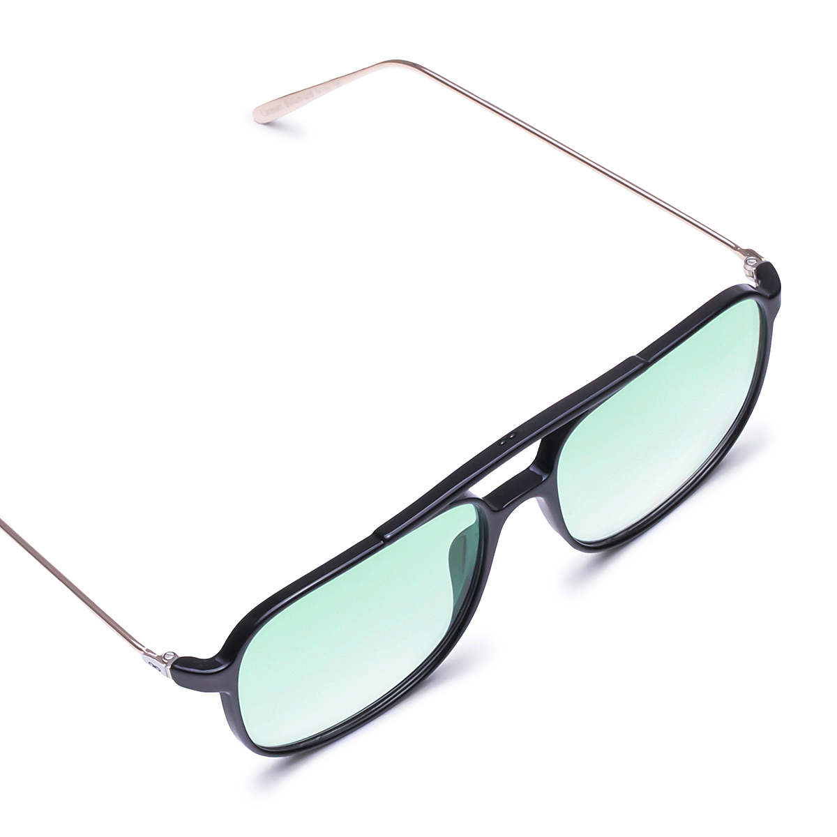 Óculos de sol Caravan - Metal preto brilhante - lente verde gradiente