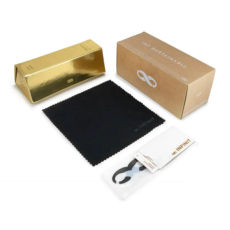 Óculos de sol Mallorca - Luxury Series - Preto Brilhante Ouro - Lente Cinza