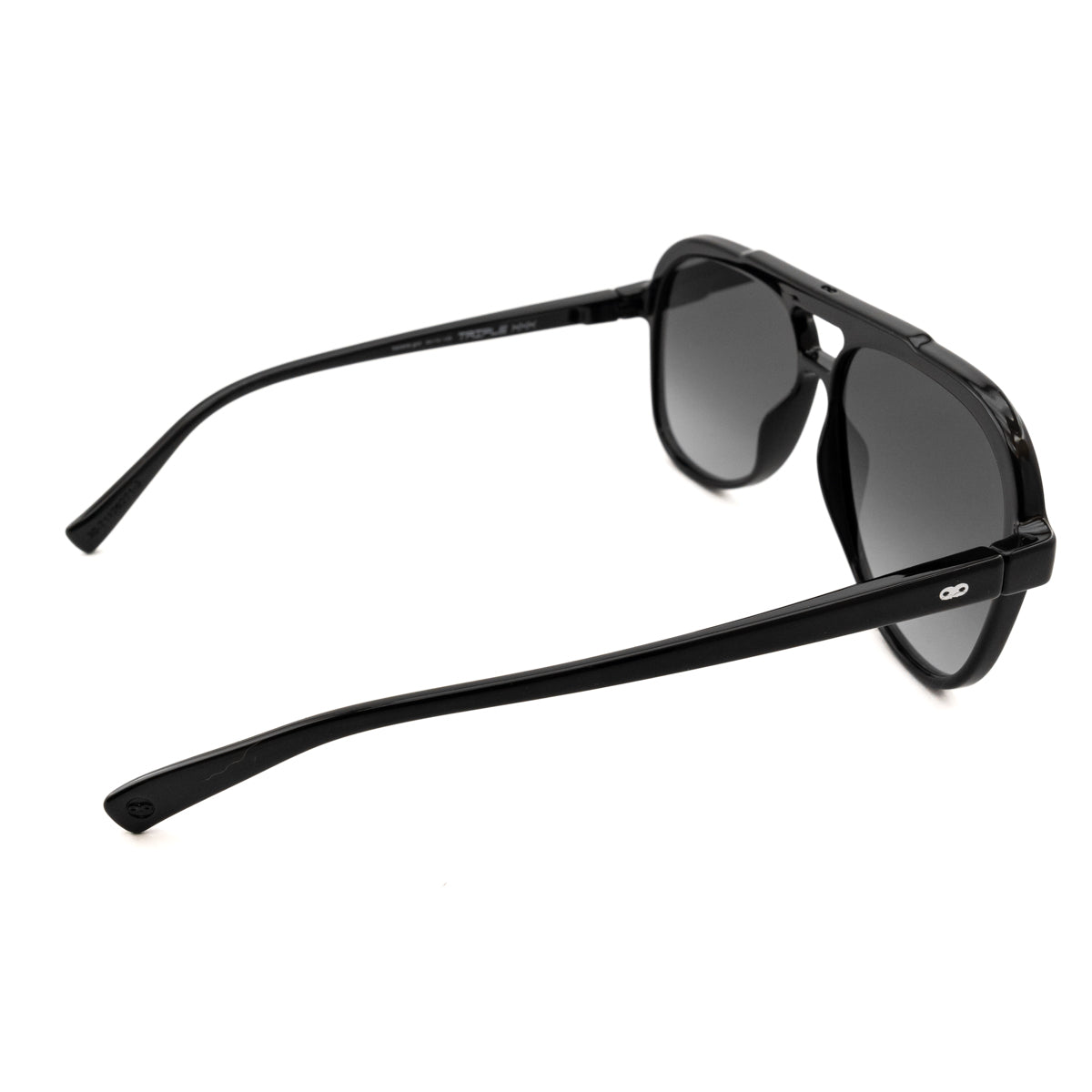 Óculos de sol triple Xxx - Preto Brilhante - lente degradada cinza
