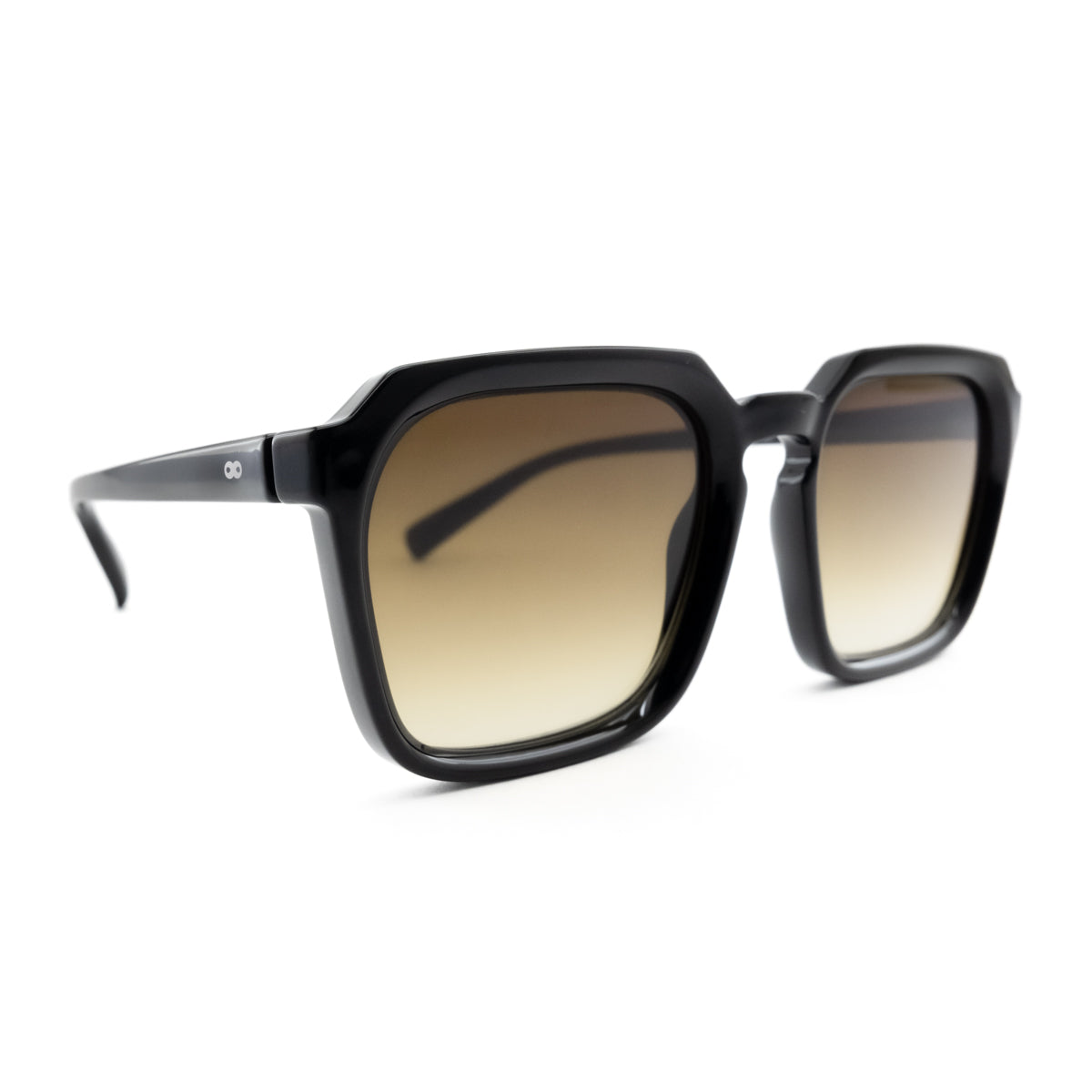 Óculos de sol Monaco - Preto Brilhante - Lente Gradiente Marrom