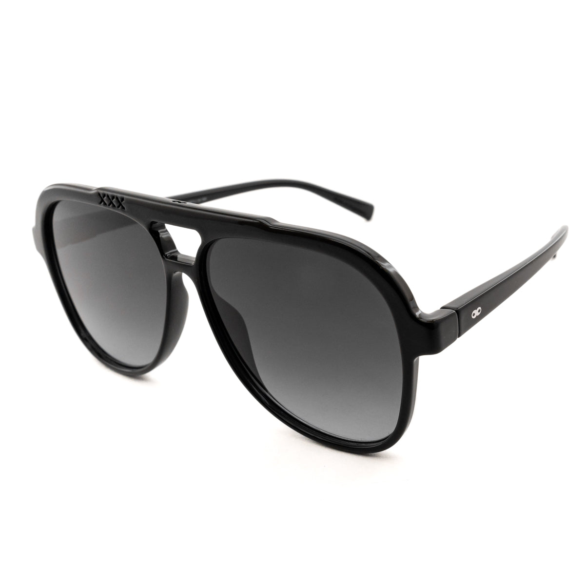 Óculos de sol triple Xxx - Preto Brilhante - lente degradada cinza