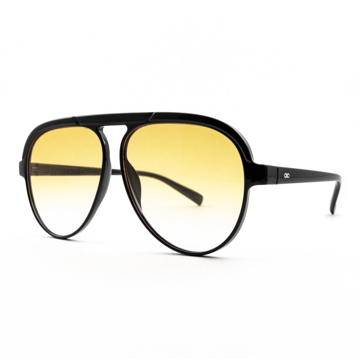 Óculos de Sol Paris - Preto Brilhante - Lente Degradada Laranja