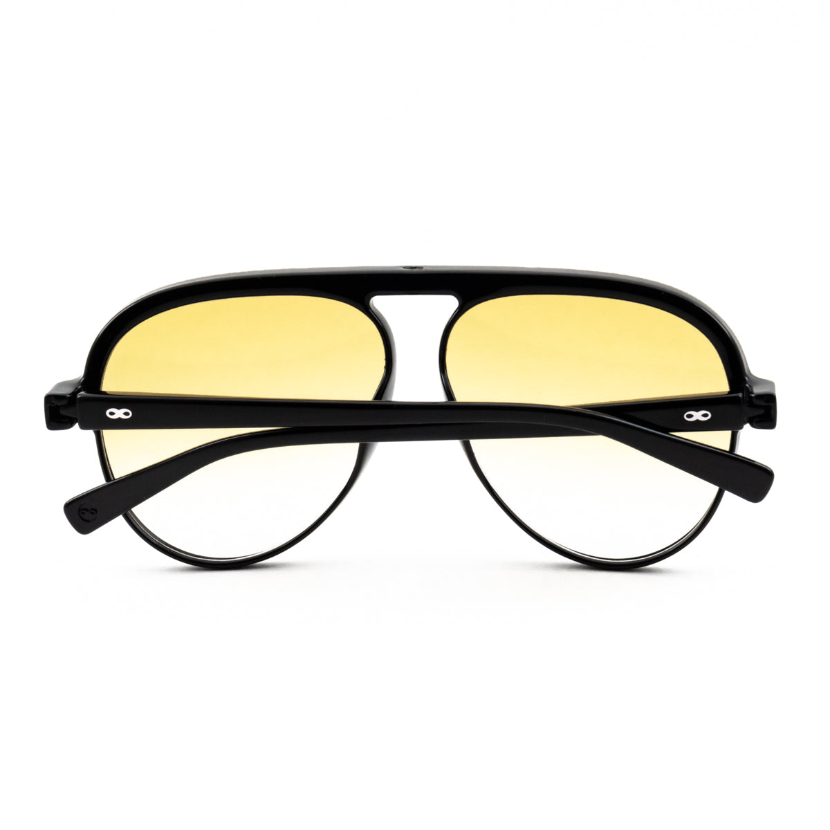 Óculos de Sol Paris - Preto Brilhante - Lente Degradada Laranja