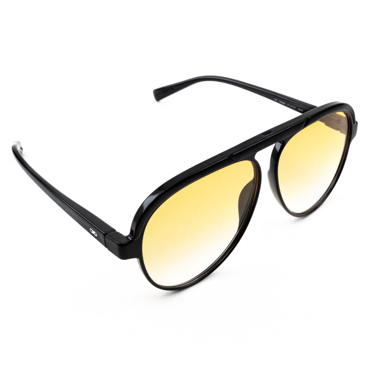Óculos de Sol Paris - Preto Brilhante - Lente Degradada Laranja
