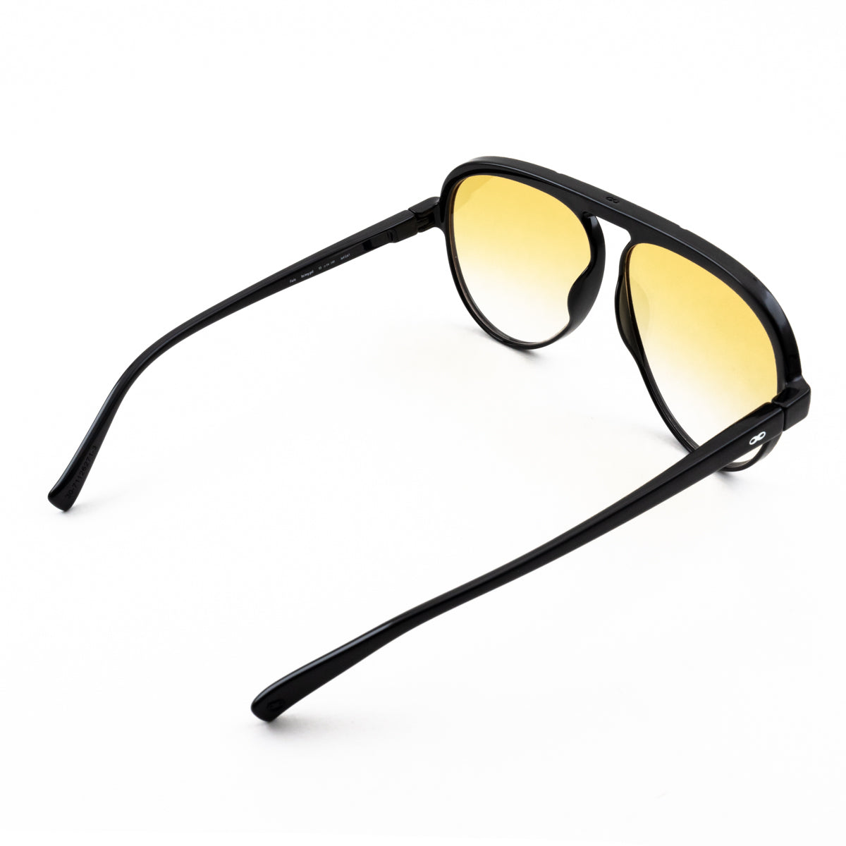 Óculos de Sol Paris - Preto Brilhante - Lente Degradada Laranja