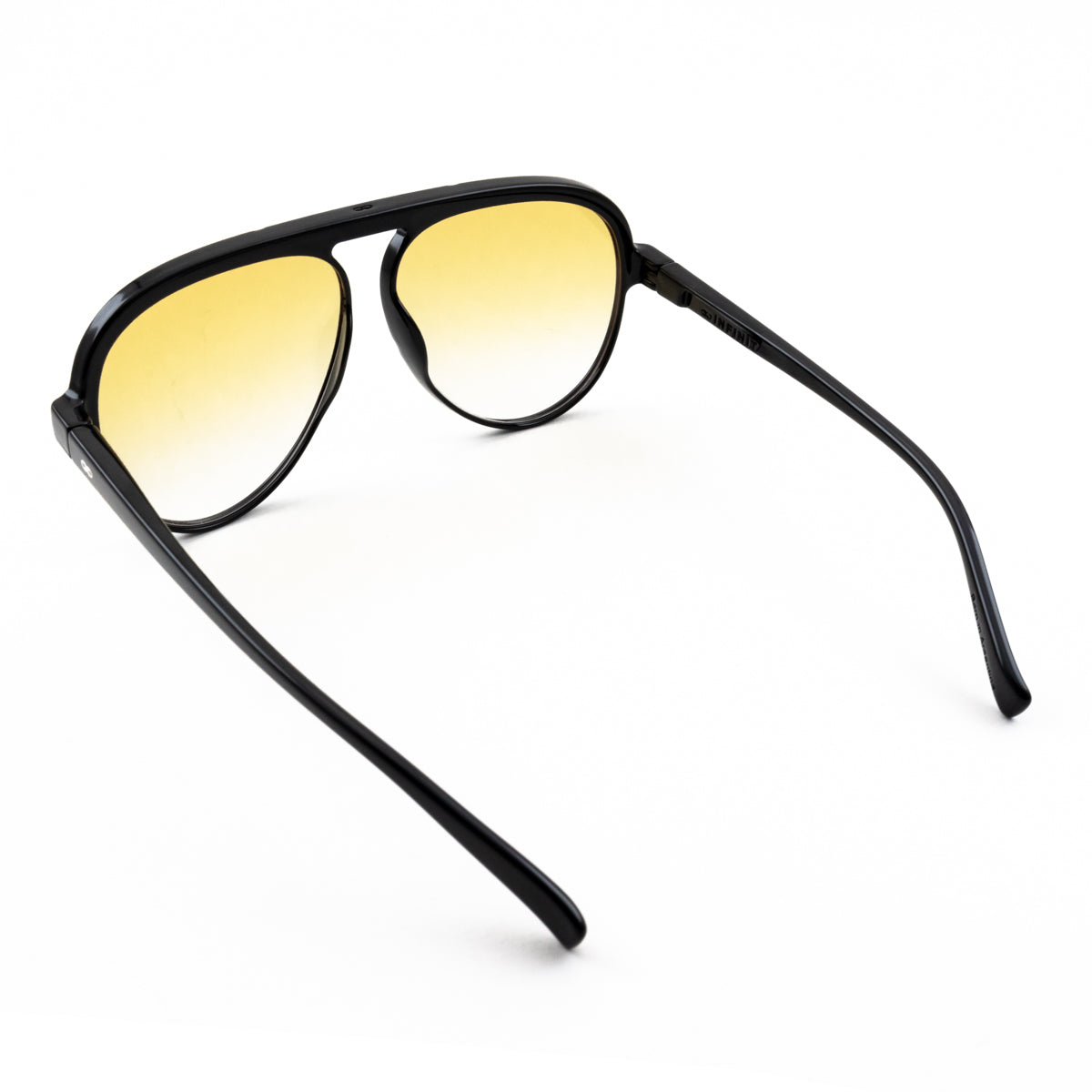 Óculos de Sol Paris - Preto Brilhante - Lente Degradada Laranja