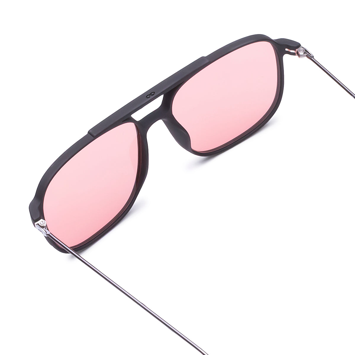 Óculos de sol Caravan - Metal preto fosco - lente rosa