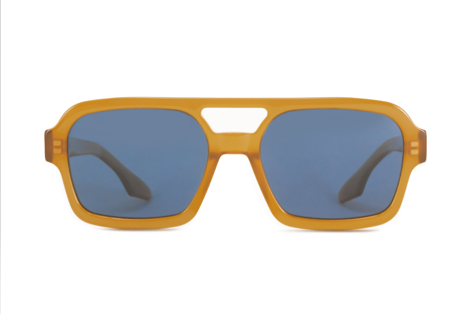 ÓCULOS DE SOL Hearts - Premium Lúdica Series - Marrom Leitoso - Lente Azul