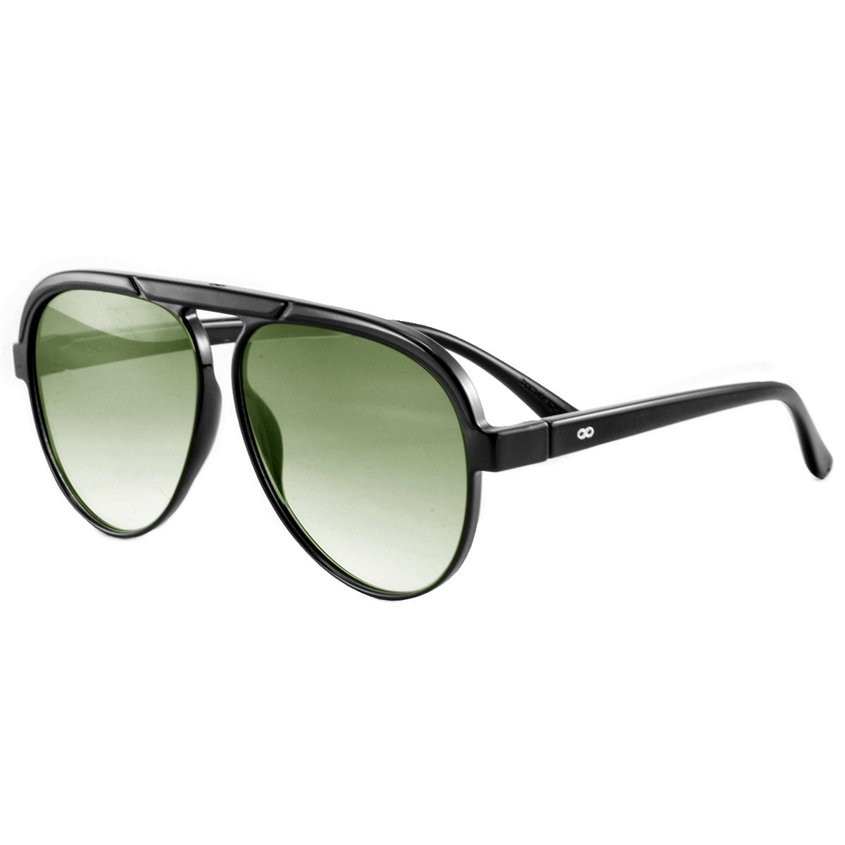 Óculos de sol Paris - Preto Brilhante - Lente degradada verde oliva
