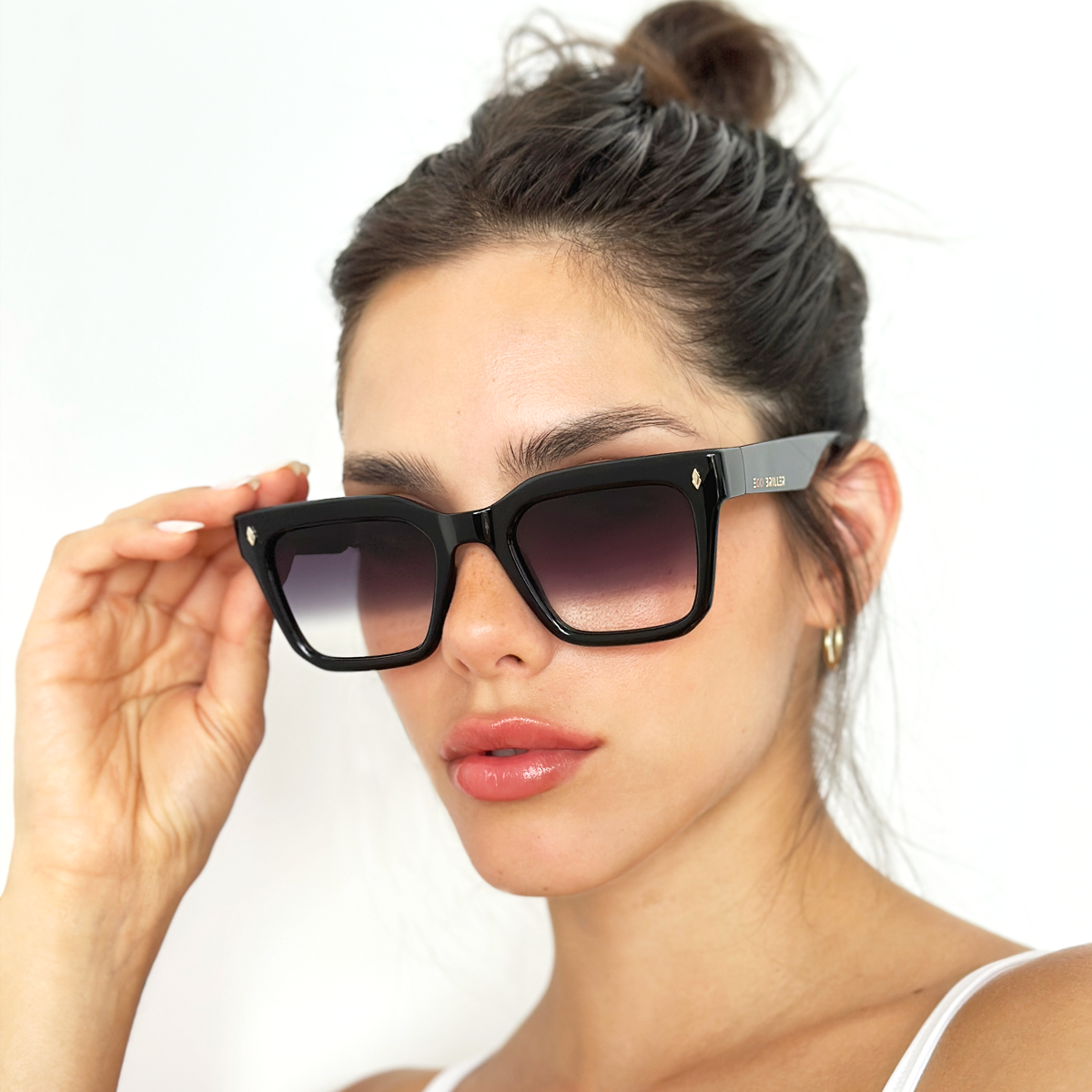 ÓCULOS DE SOL Jacobs Eco Briller - Preto Brilhante - Lente Horizonte