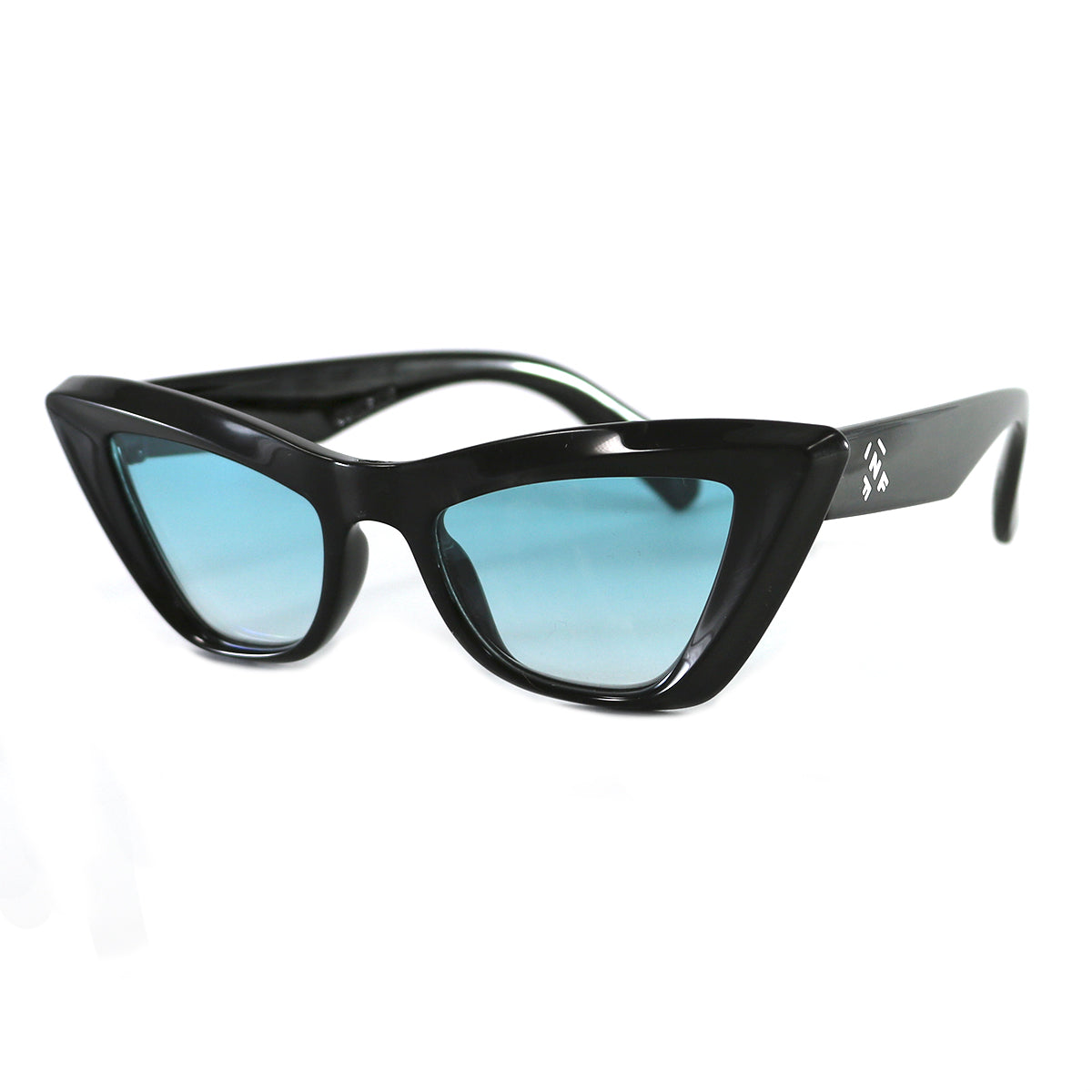 Óculos de sol Linz - preto brilhante - lente degradada azul claro
