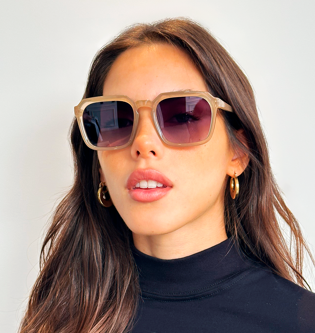 Óculos de sol Monaco - marrom leitoso - lente degradada cinza