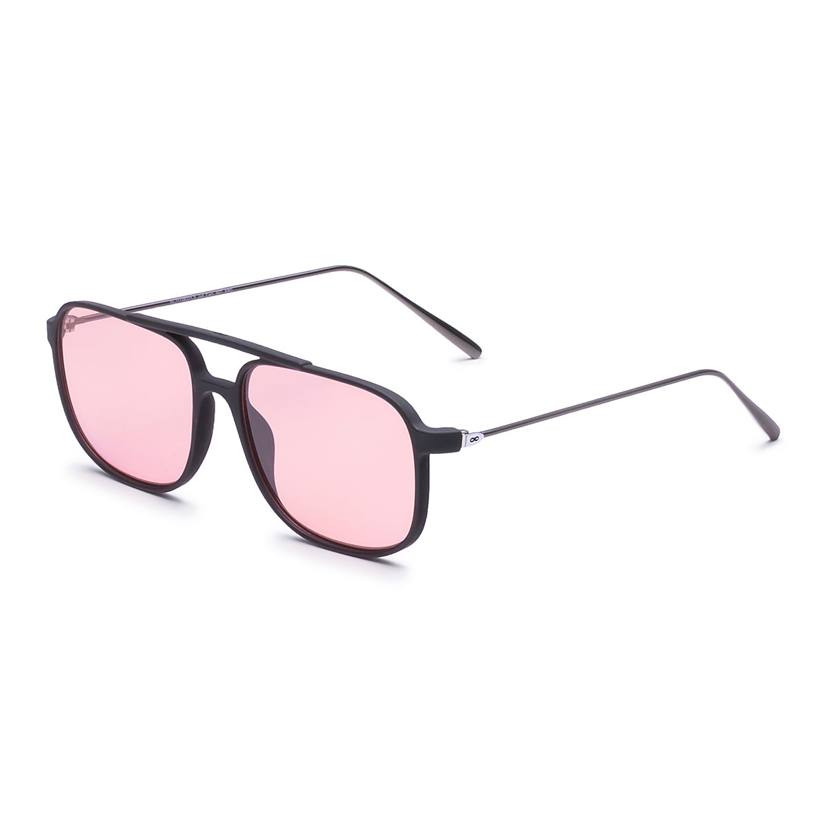 Óculos de sol Caravan - Metal preto fosco - lente rosa