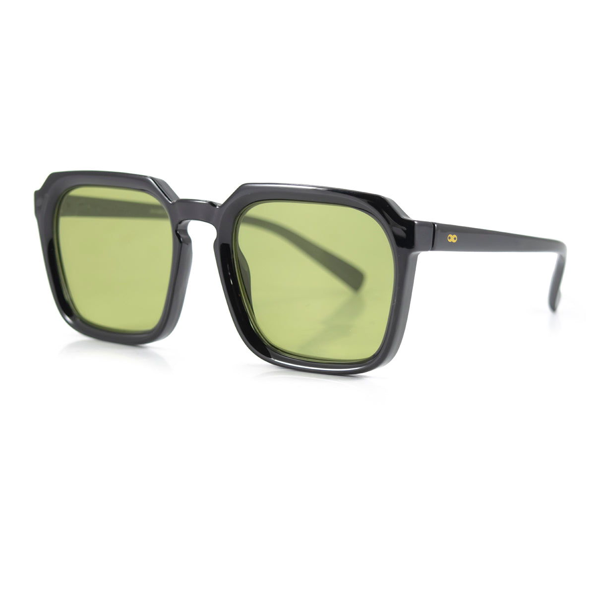 Óculos de sol Monaco - Preto brilhante - Lente verde