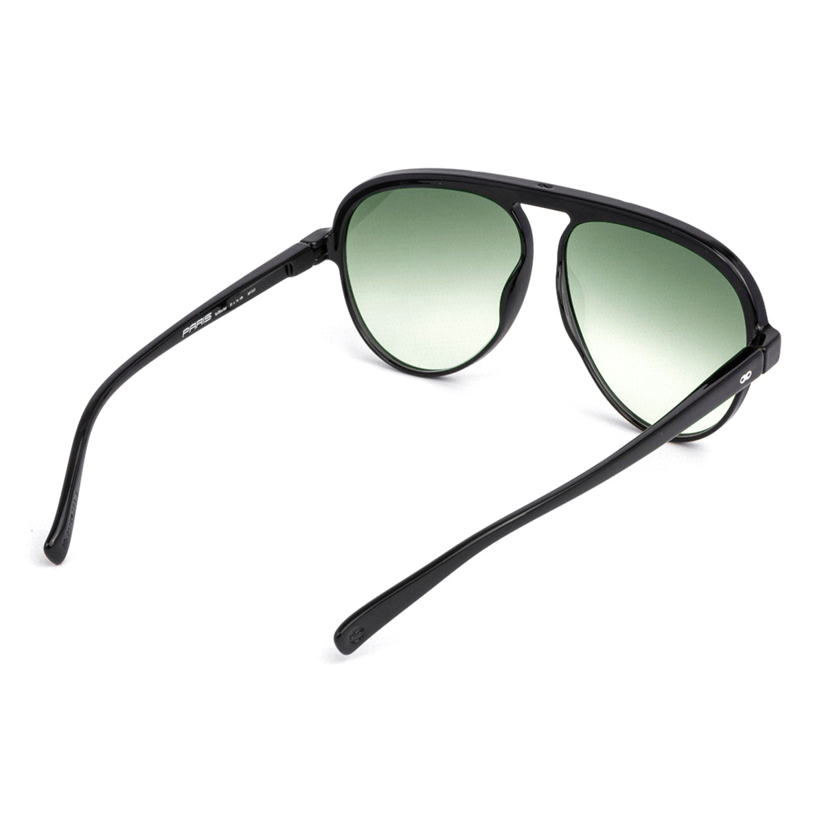 Óculos de sol Paris - Preto Brilhante - Lente degradada verde oliva