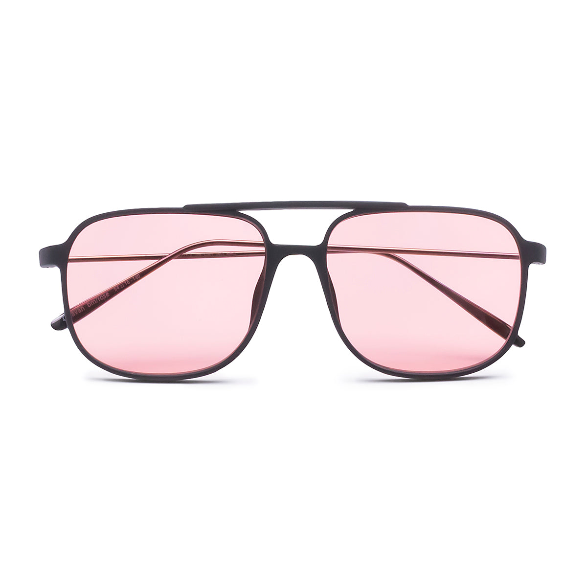 Óculos de sol Caravan - Metal preto fosco - lente rosa