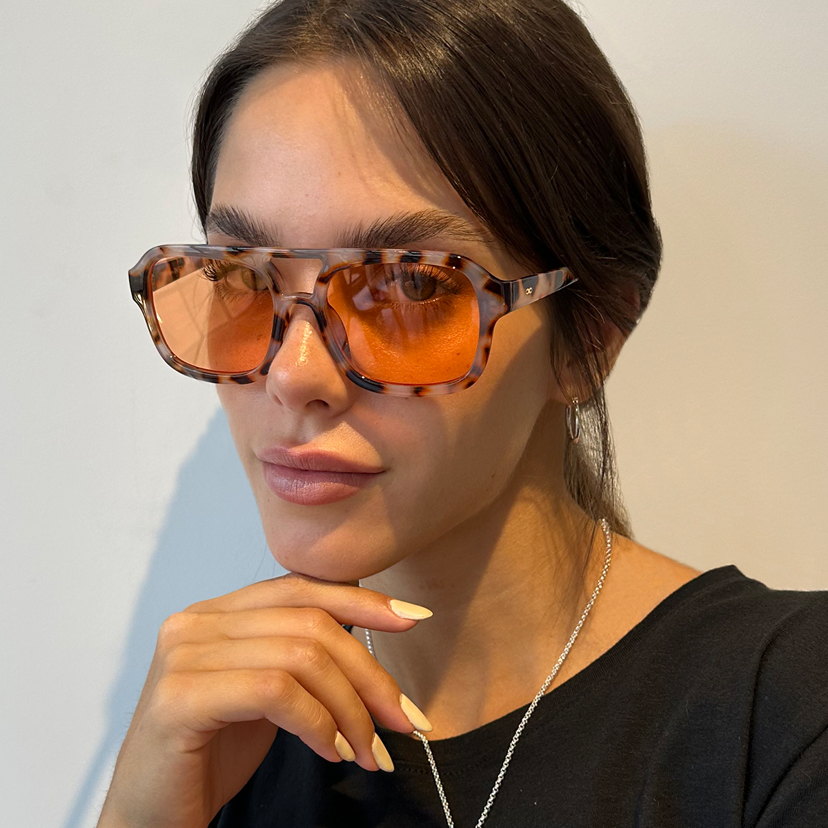 Óculos de sol Corsa - Demi Marrom - Lente Laranja