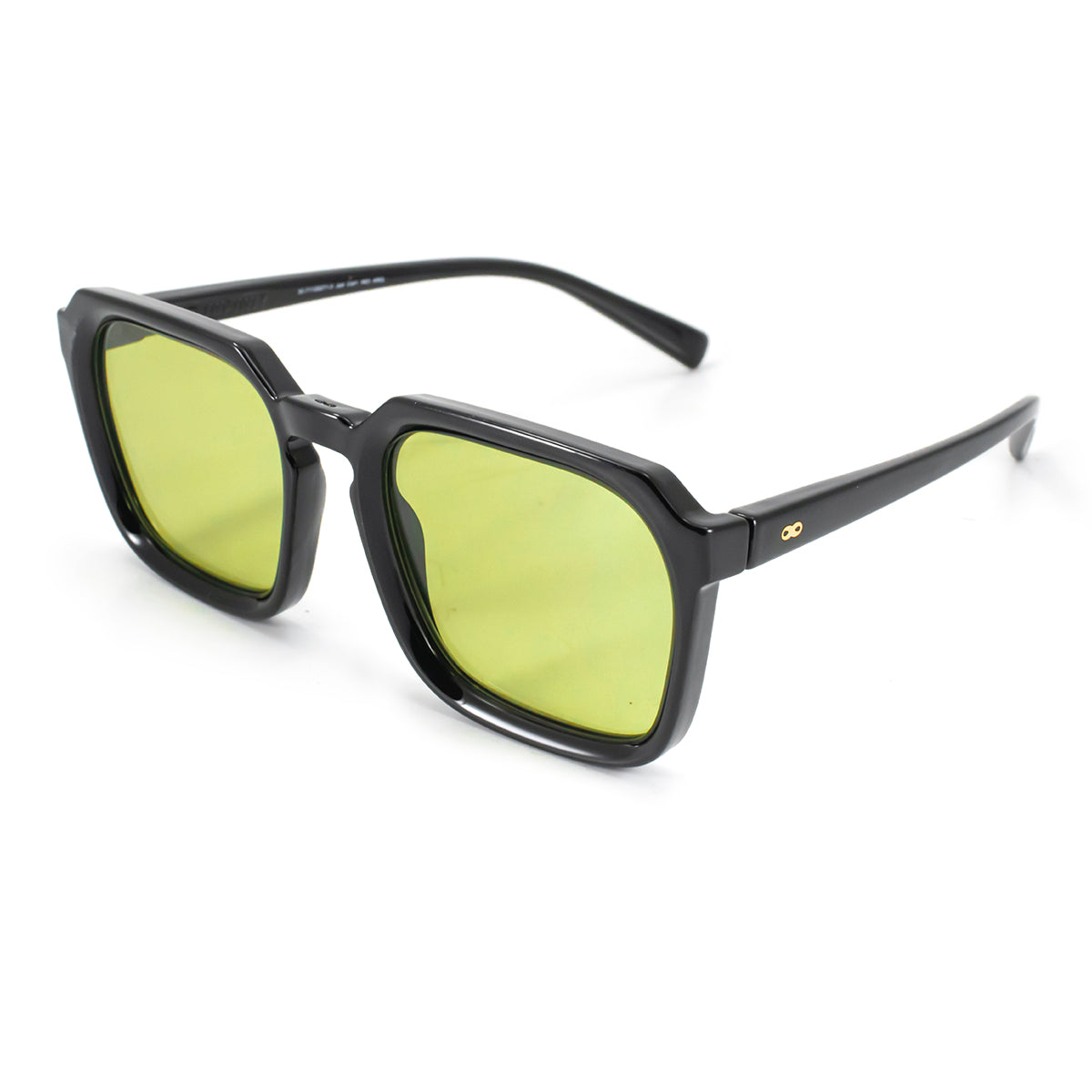 Óculos de sol Monaco - Preto brilhante - Lente verde