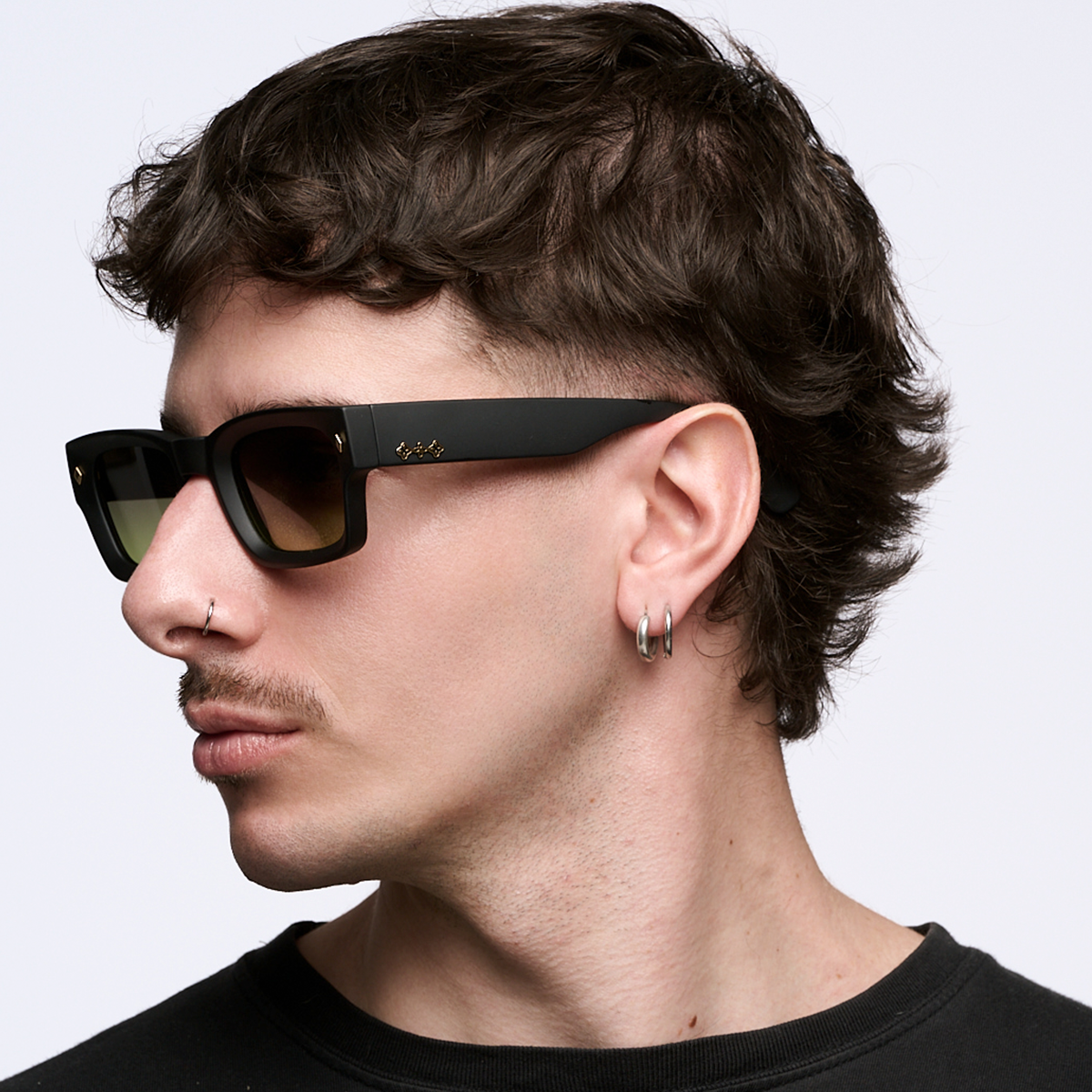 ÓCULOS DE SOL Admiration - Preto Fosco - Lente Verde Musgo