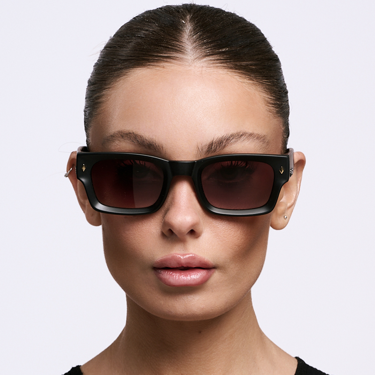 ÓCULOS DE SOL Admiration - Preto Fosco Wood - Lente Marrom Degradada