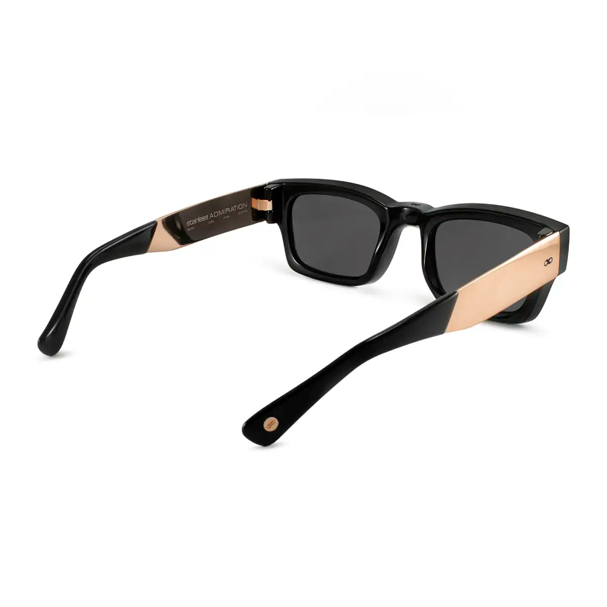 ÓCULOS DE SOL Admiration - Preto Brilhante Metal - Lente Cinza