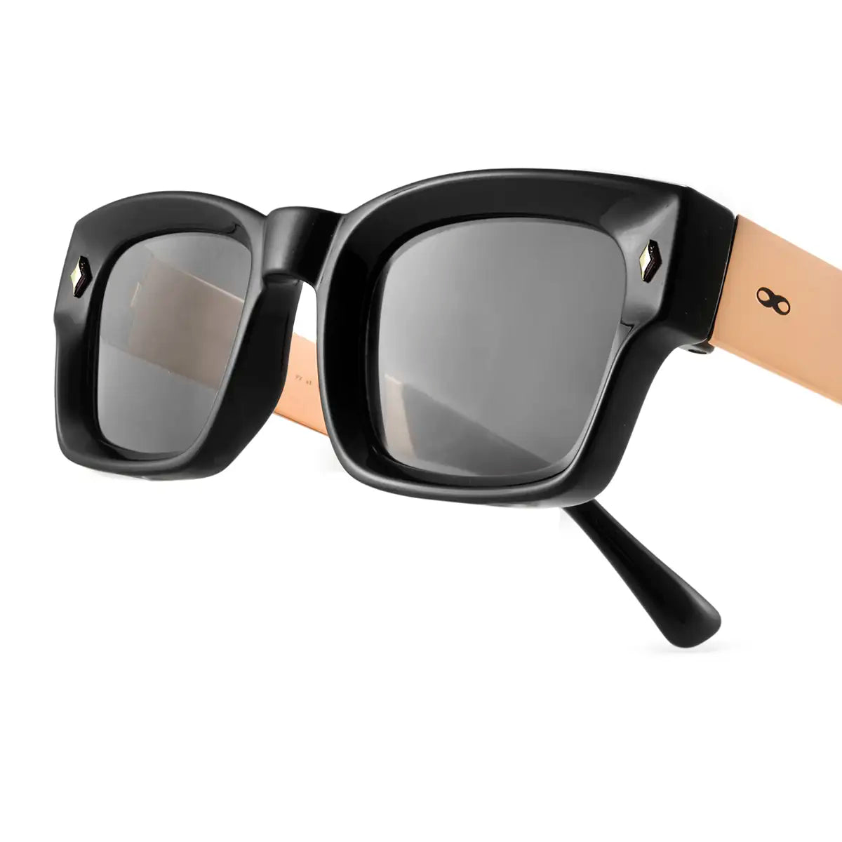 ÓCULOS DE SOL Admiration - Preto Brilhante Metal - Lente Cinza