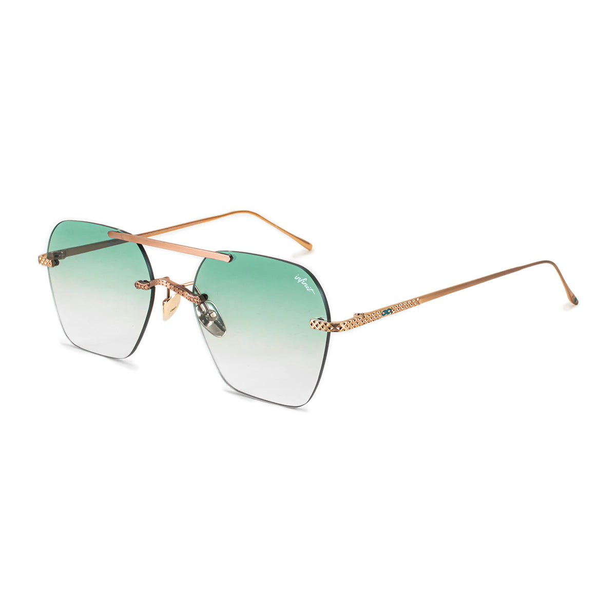 ÓCULOS DE SOL Aero Lyon Metal Premium Series - Chocolate - Lente degradada verde