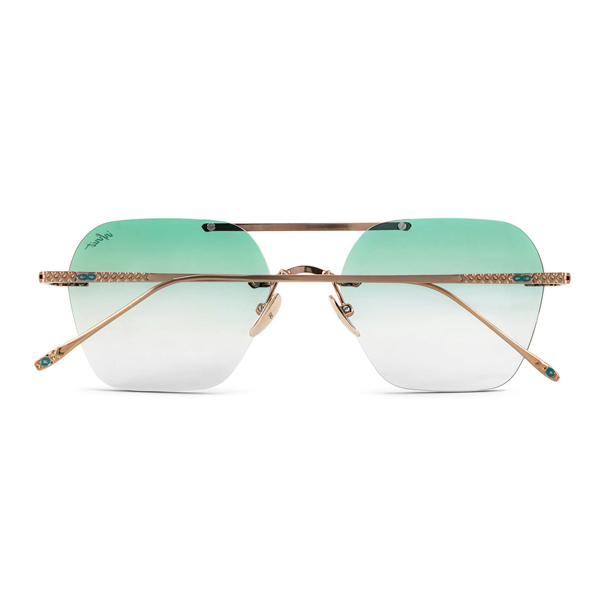 ÓCULOS DE SOL Aero Lyon Metal Premium Series - Chocolate - Lente degradada verde