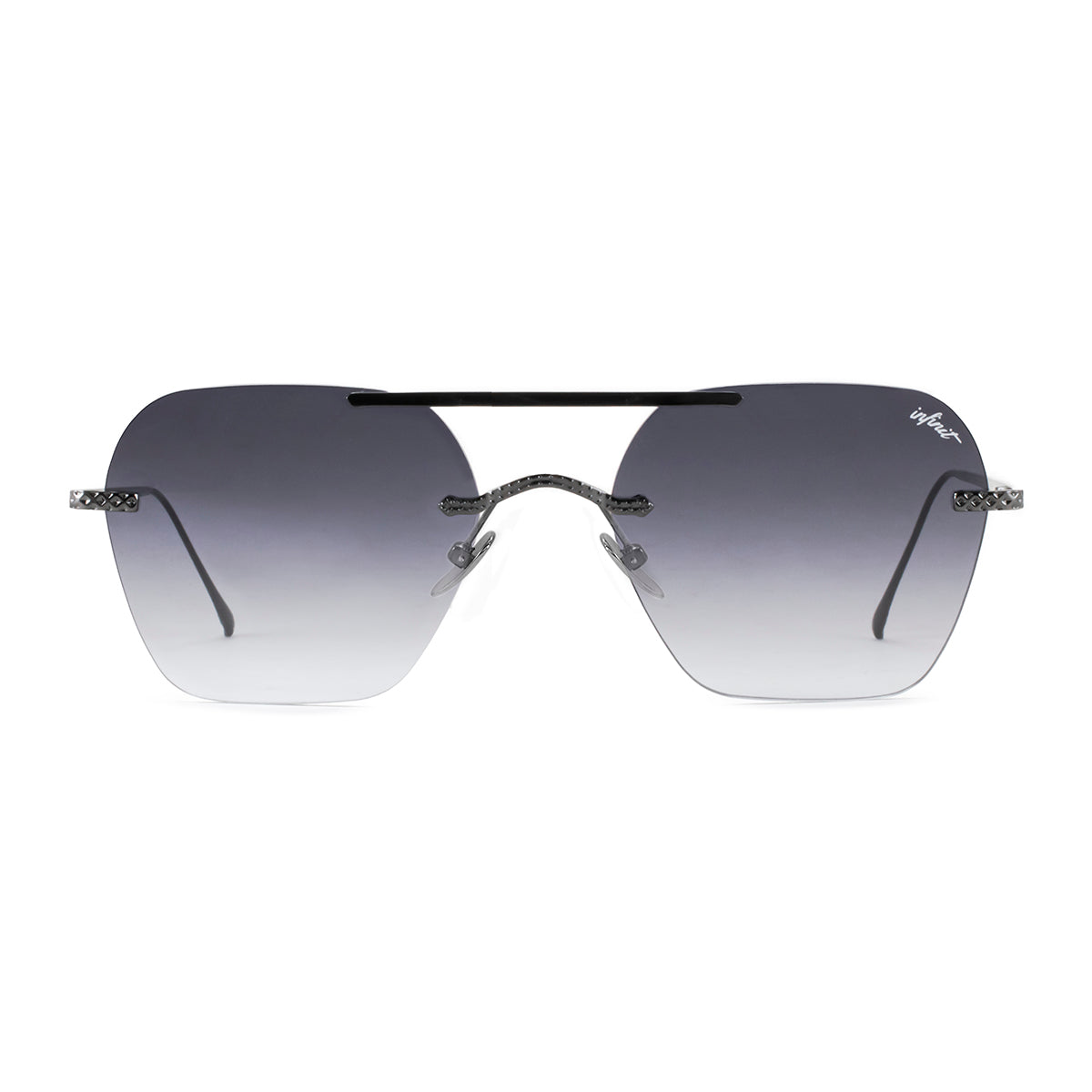 ÓCULOS DE SOL Aero Lyon Metal Premium Series - Prata Preta - Lente gradiente de fumaça