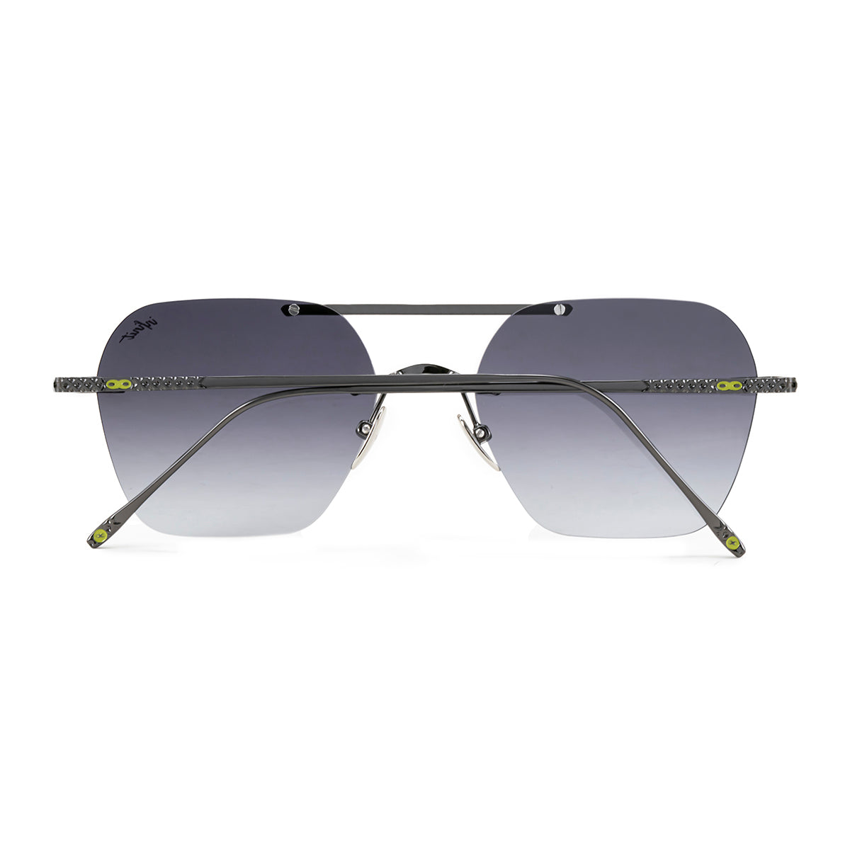 ÓCULOS DE SOL Aero Lyon Metal Premium Series - Prata Preta - Lente gradiente de fumaça