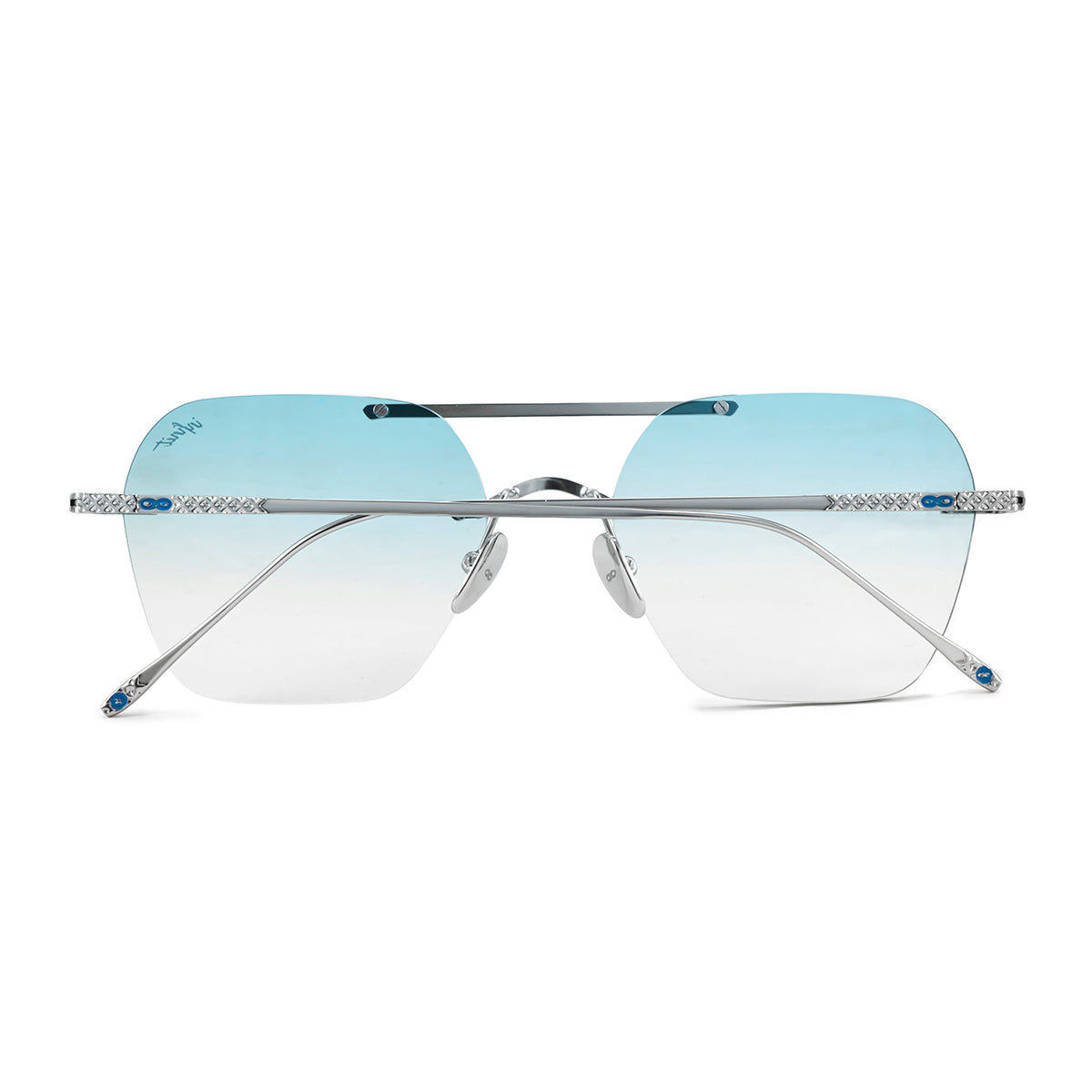 ÓCULOS DE SOL Aero Lyon Metal Premium Series - Prata - Lente degradada Sky