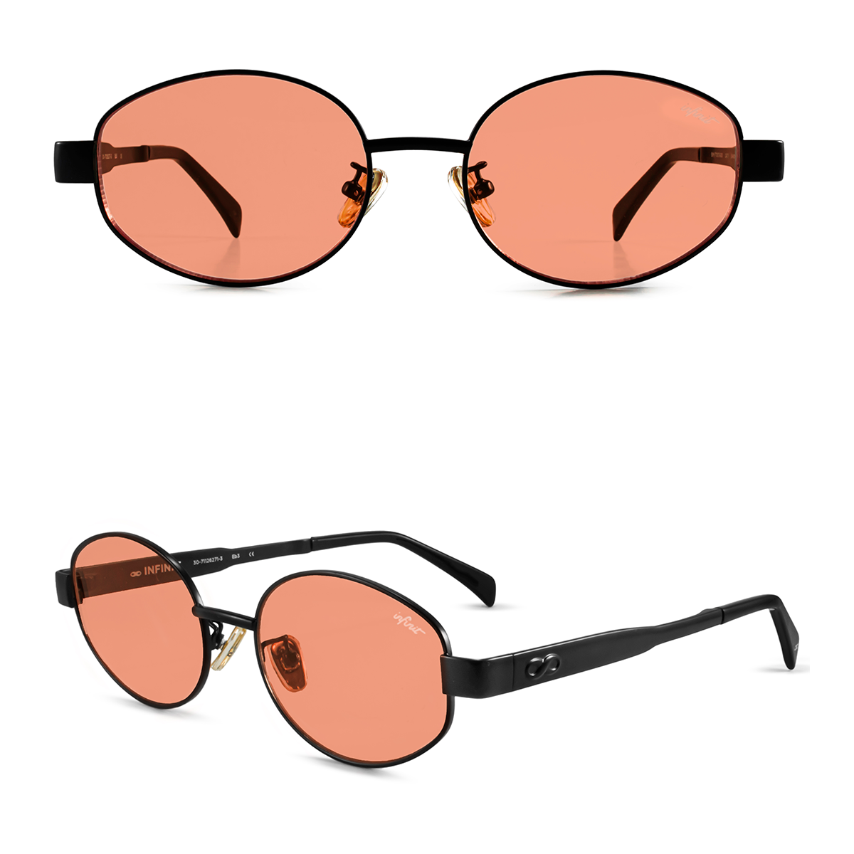 ÓCULOS DE SOL Alaska - Preto Fosco - Lente Coral