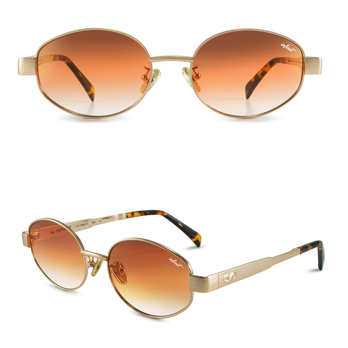 ÓCULOS DE SOL Alaska - Ouro - Lente Laranja Degradada