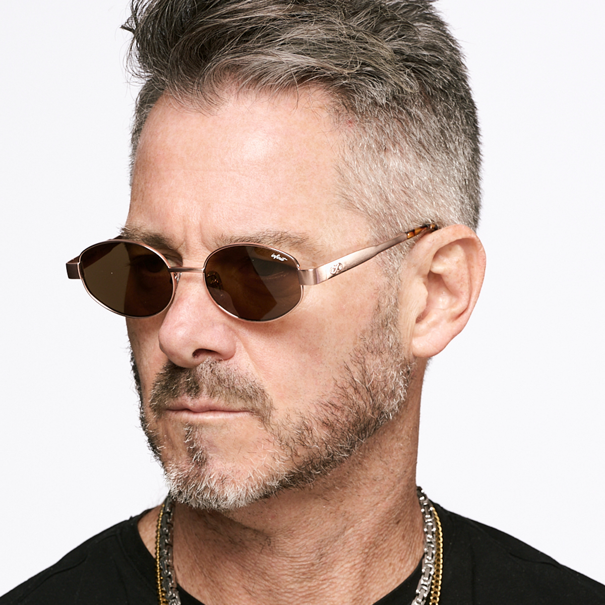 ÓCULOS DE SOL Alaska - Dourado Rosa - Lente Marrom