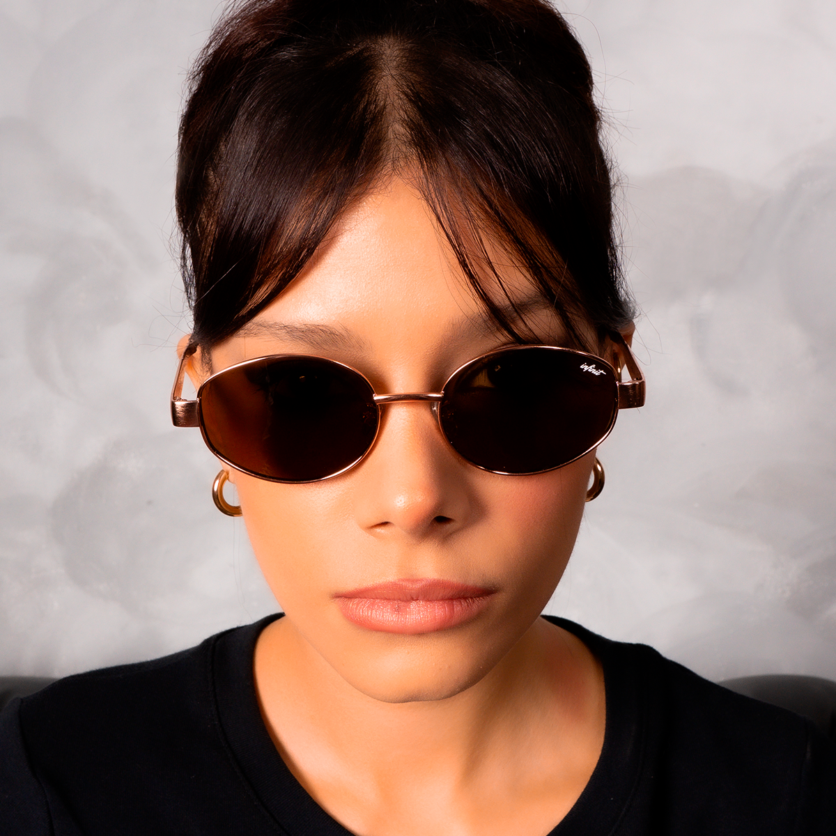 ÓCULOS DE SOL Alaska - Dourado Rosa - Lente Marrom