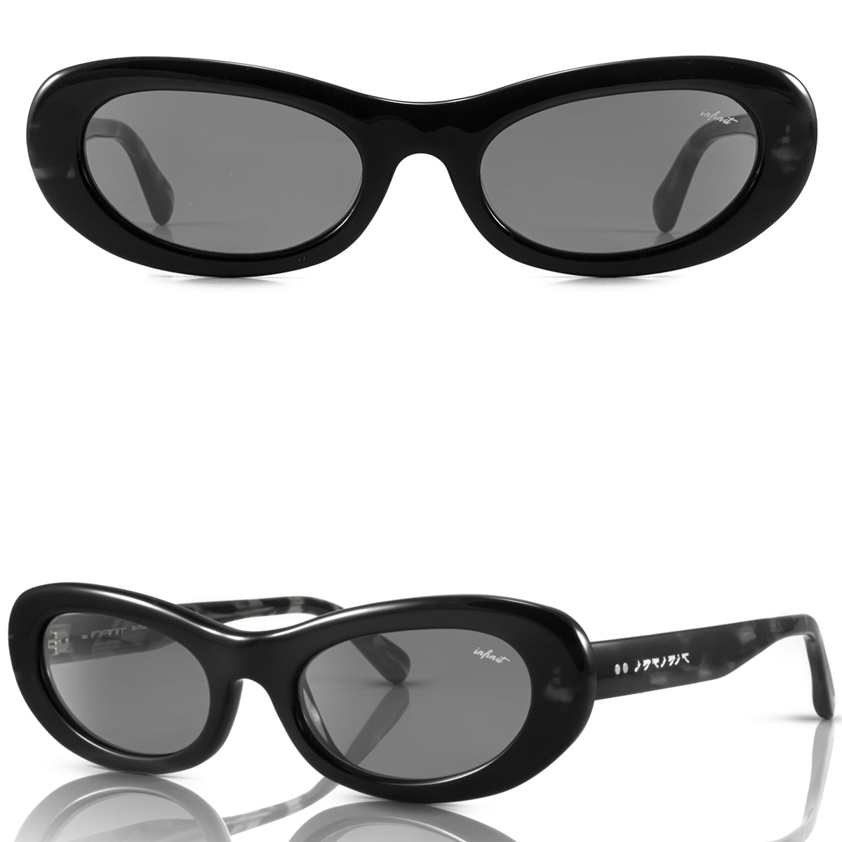 Óculos de sol Asahi - Preto Brilhante - Lente Cinza