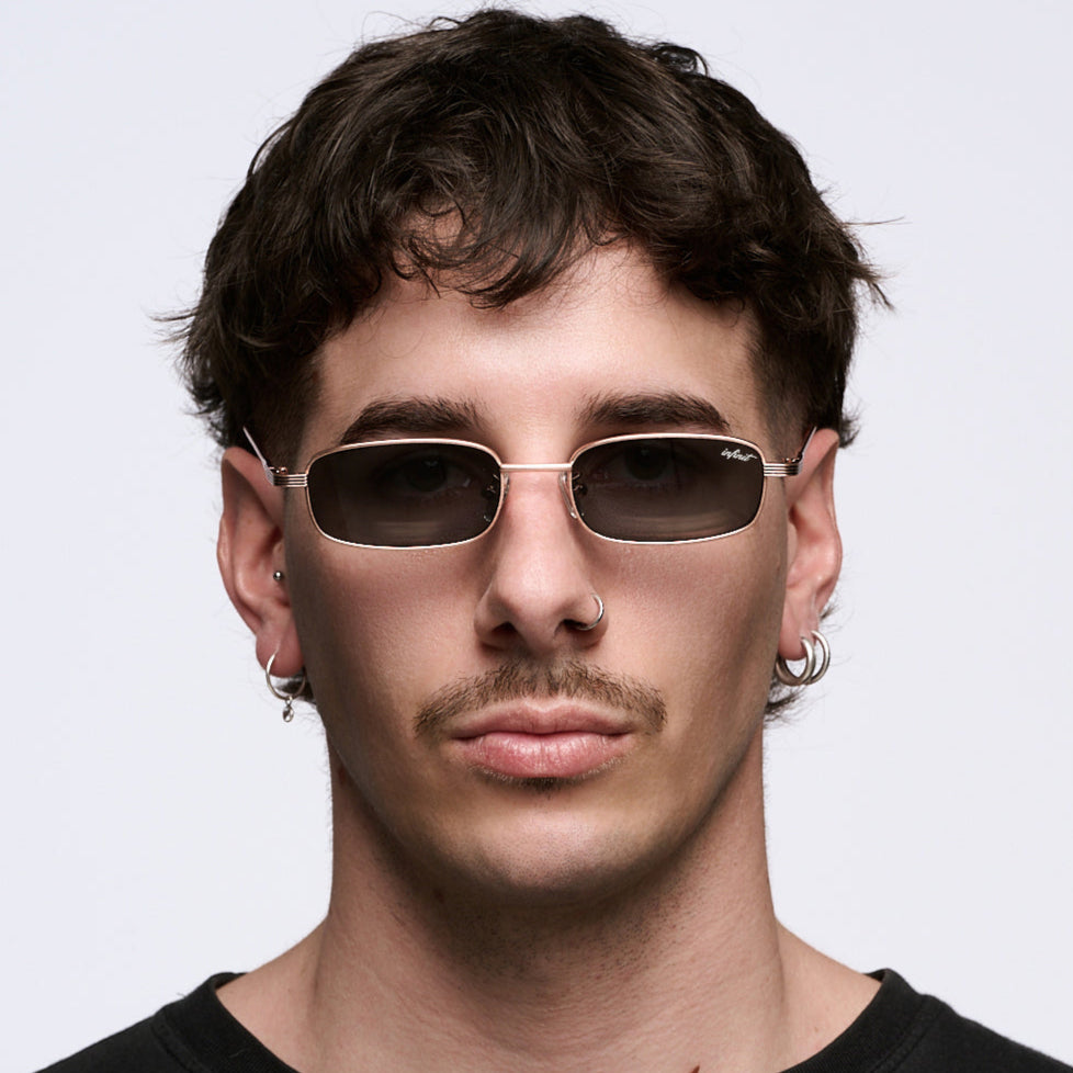 ÓCULOS DE SOL Bari - Dourado Rosa - Lente Cinza