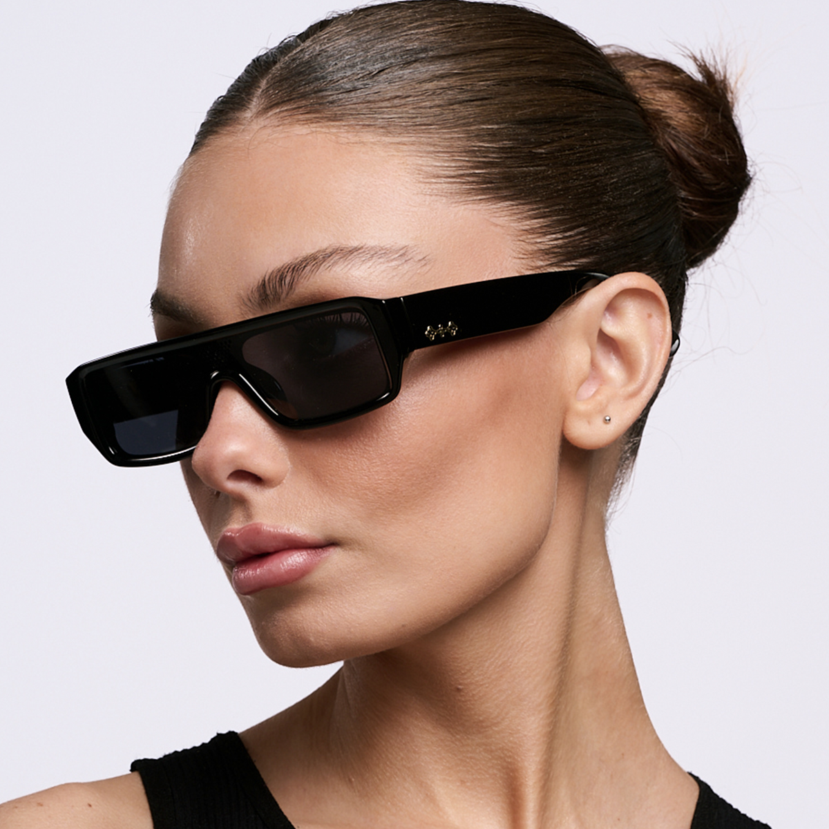 ÓCULOS DE SOL Beijing - Preto Brilhante - Lente Cinza