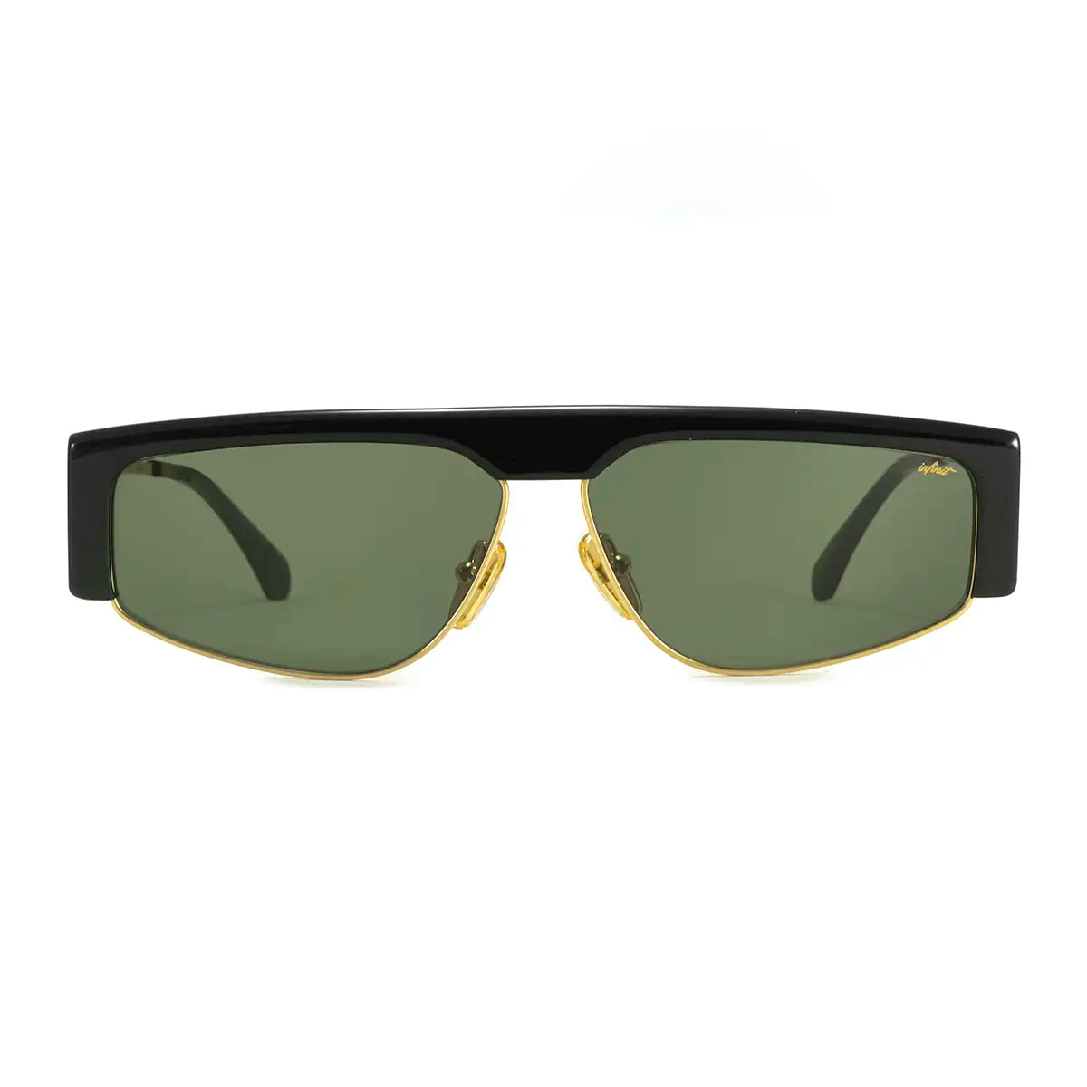 Óculos de sol Brooklyn - Luxury Series - Preto Brilhante - Lente Verde