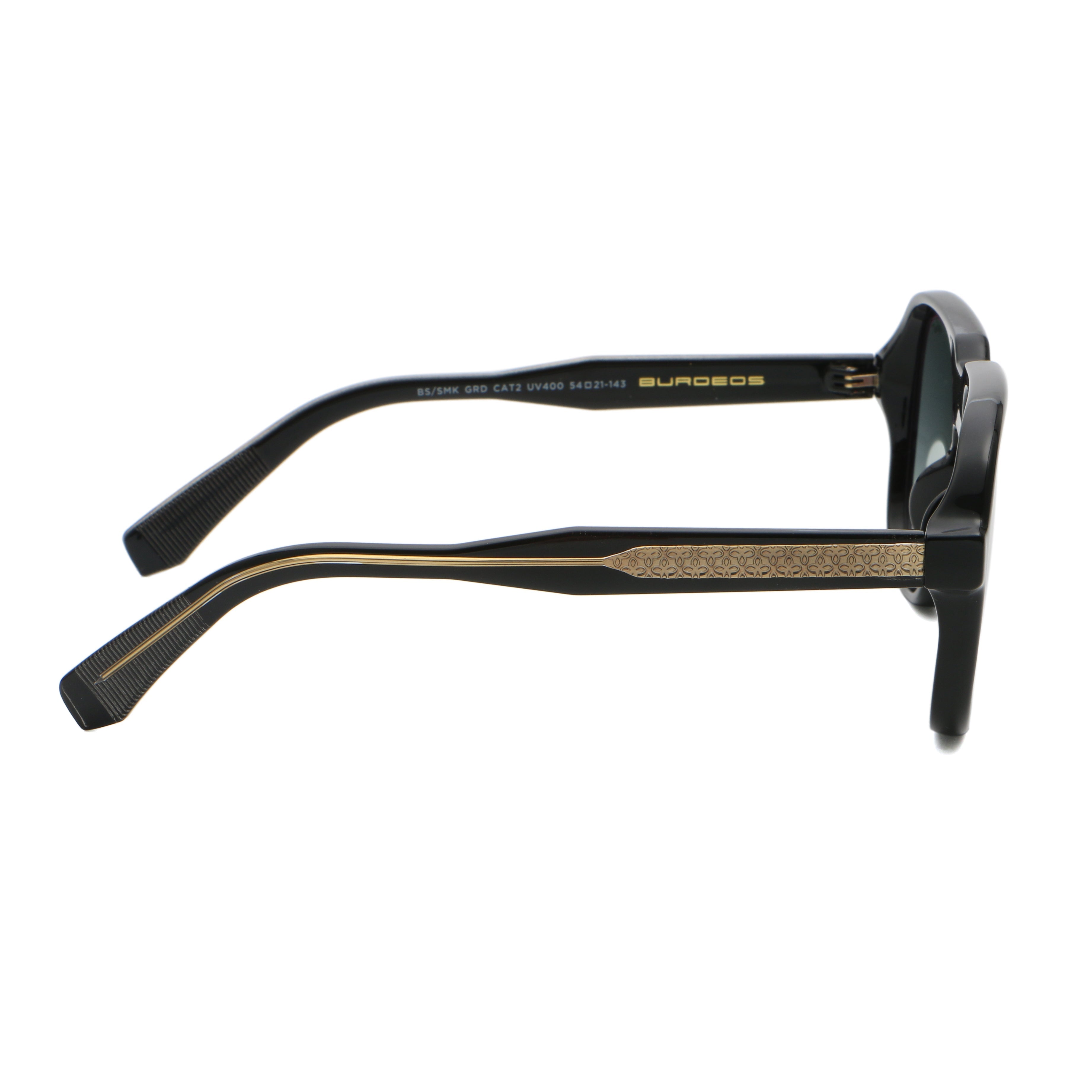 ÓCULOS DE SOL Burdeos - Preto Brilhante - Lente Cinza Degradada