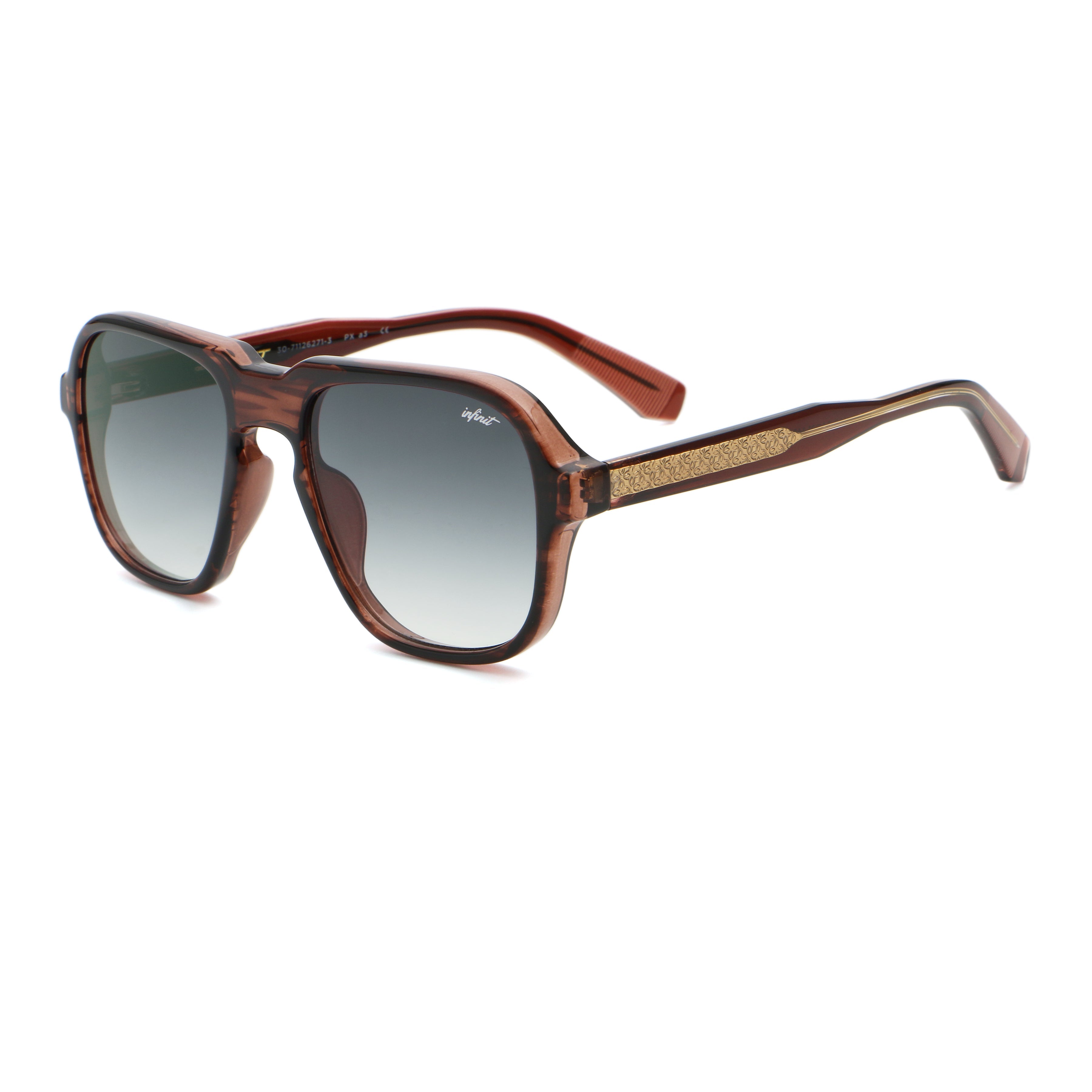 ÓCULOS DE SOL Burdeos - Havana Wood - Lente Cinza Degradada