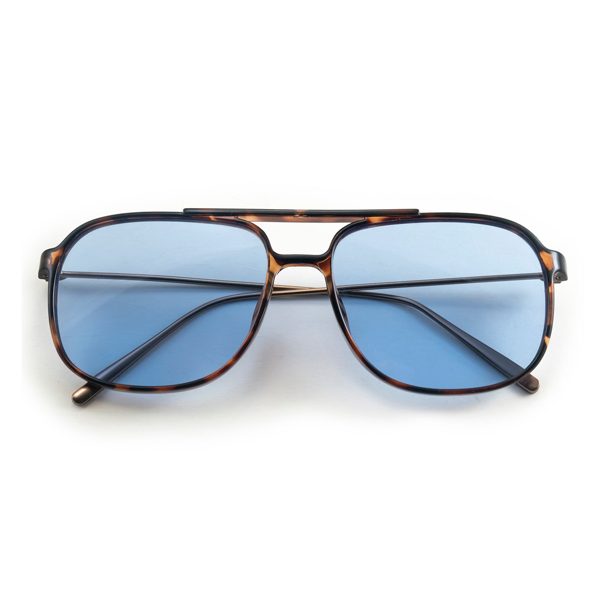 Óculos de sol Caravan - Metal Tartaruga - Lente Retro Azul