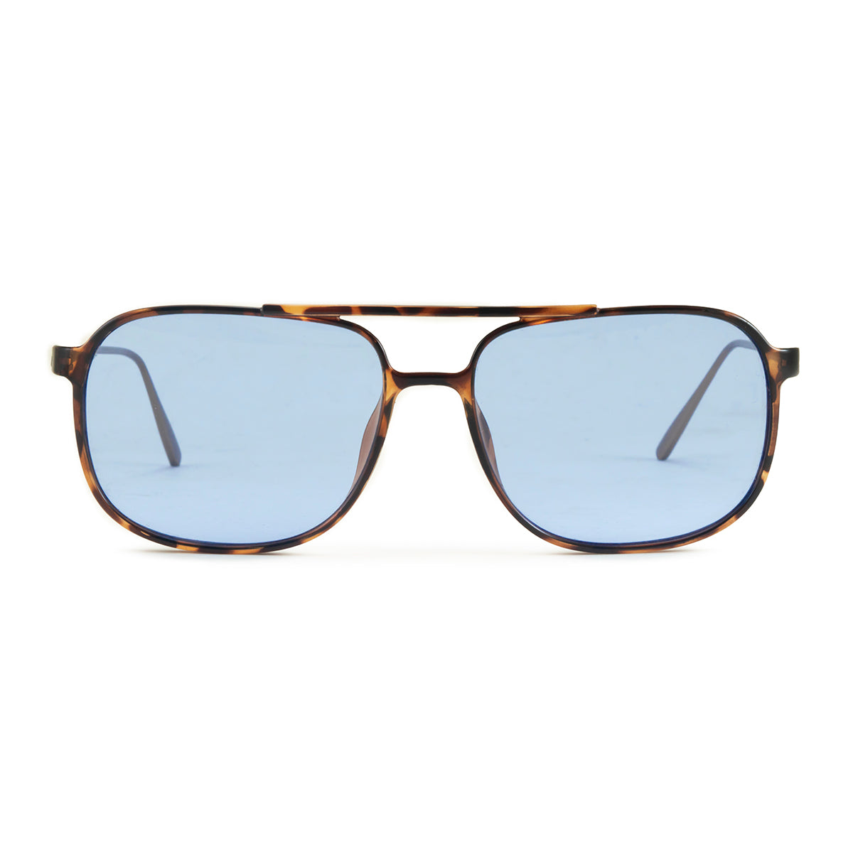 Óculos de sol Caravan - Metal Tartaruga - Lente Retro Azul