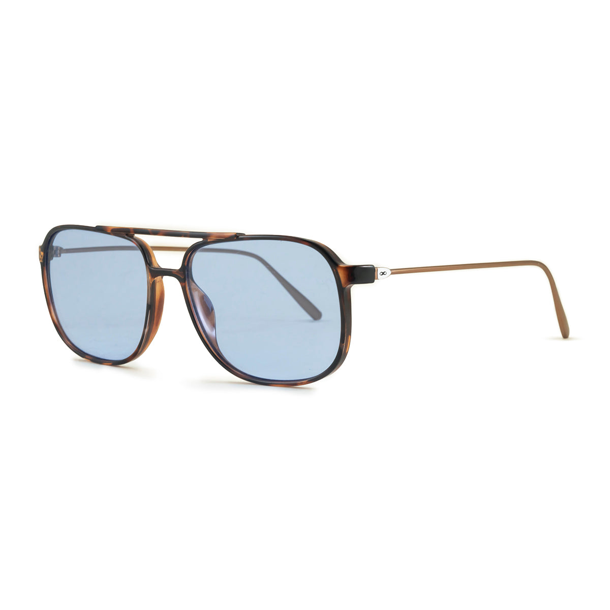 Óculos de sol Caravan - Metal Tartaruga - Lente Retro Azul