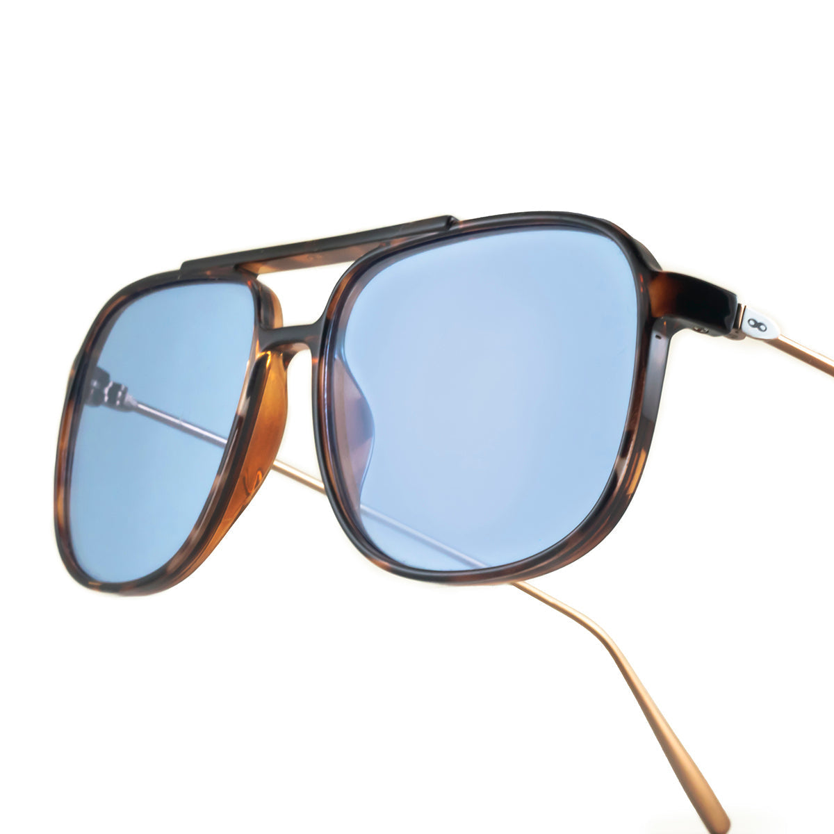 Óculos de sol Caravan - Metal Tartaruga - Lente Retro Azul