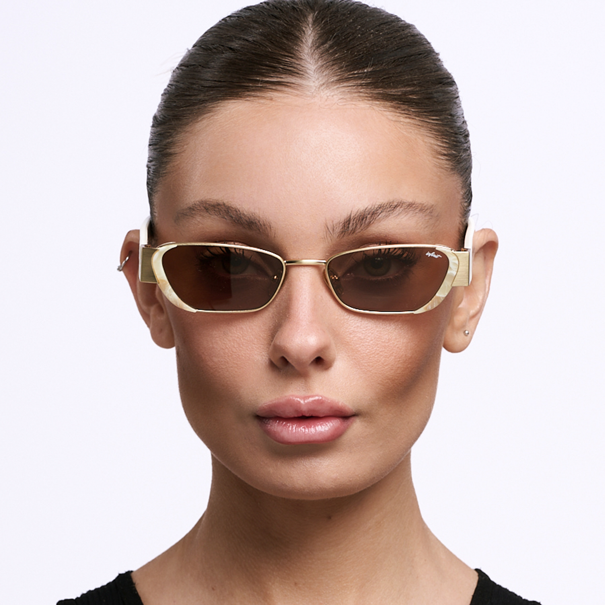 Óculos de sol Diana - Ouro - Lente Marrom