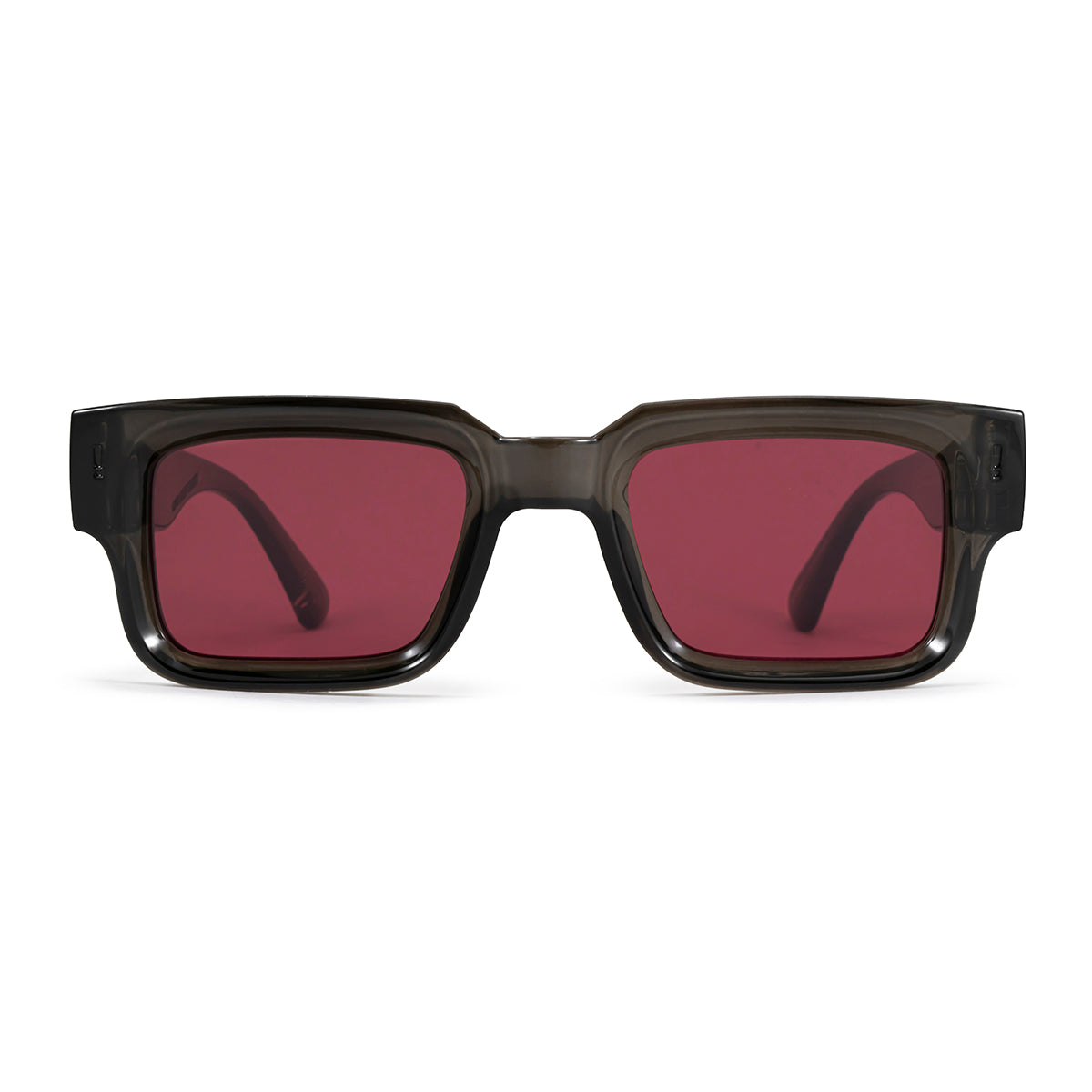 ÓCULOS DE SOL EXCLAMATION - DK CINZA - VERMELHO RETRÔ ECO SUSTENTÁVEL