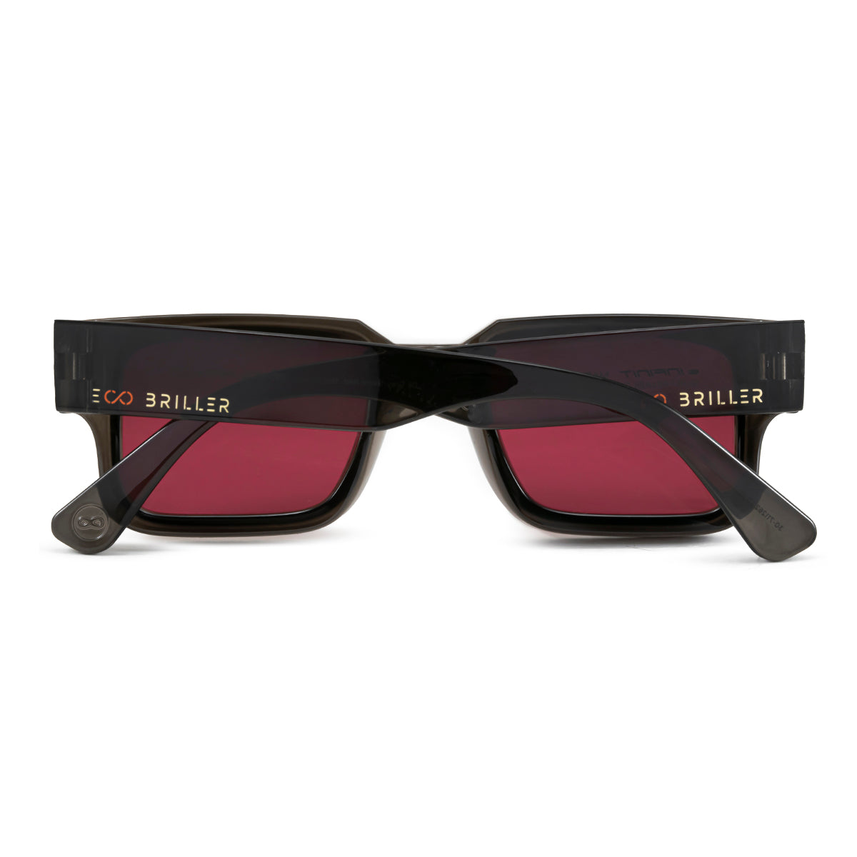 ÓCULOS DE SOL EXCLAMATION - DK CINZA - VERMELHO RETRÔ ECO SUSTENTÁVEL