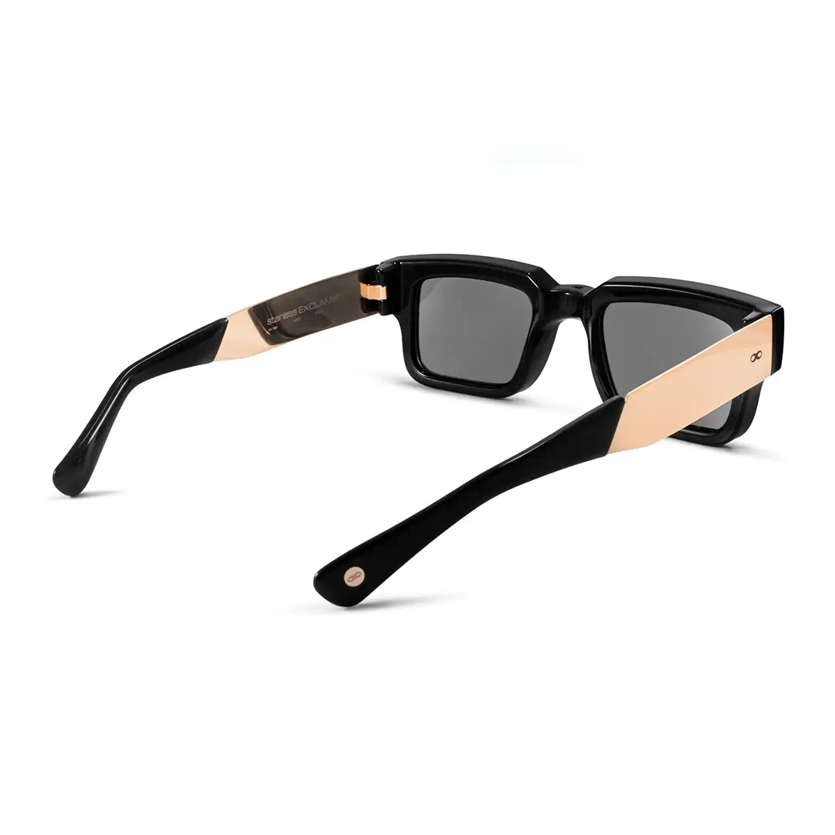 ÓCULOS DE SOL Exclamation - Preto Brilhante Metal - Lente Cinza